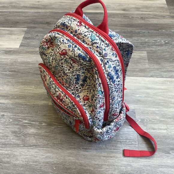 Vera Bradley Quilted Iconic Campus Backpack SEA LIFE Large - Picture 2 of 16